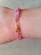 Bracelet délicat rose et transparent en perles de rocailles 