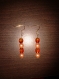 Boucles d'oreilles pendantes en perles orange 