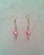 Boucles d'oreilles en perles de verre nacrées roses 