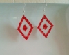 Boucles d'oreilles triangles noel rouges et transparentes