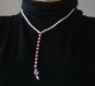 Collier de perles nacré blanc et rouge 