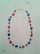 Collier nacré rouge et bleu en perles de verre de bohème 