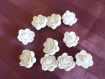 Lot de 10 boutons blancs la rose ouvertes