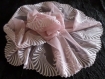  dentelle tulle souple couleur rose broderie forme coquillage 