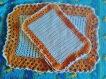 Lot de 3 napperons rectangulaire en crochet d'art faits main en coton 
