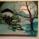 Clair de lune  hivernal,peinture acrylique.