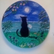 Petit chat au clair de lune,peinture acrylique.