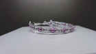 Bracelet perles de verre & perles de métal aluminium bijoux fantaisie 236
