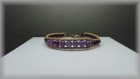 Bracelet améthyste & perles de verre en violet bijoux fantaisie 378