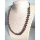 Collier long créé avec perles rocailles bonbons, collier marron et doré 266