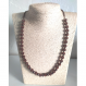 Collier long créé avec perles rocailles bonbons, collier marron et doré 266