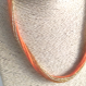Collier perles enroulé orange, doré et marron, bijoux fantaisie perles 11