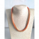 Collier perles enroulé orange, doré et marron, bijoux fantaisie perles 11