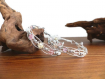 Bracelet celtique elfique en perles de verre craquée et aluminium 6mm 19cm