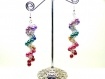 Boucles d'oreilles arc en ciel perles de verre rondes et perles rocailles bijoux fantaisie 106