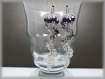 Boucles d'oreilles noir dégradé perles de verre facettes et perles rocailles bijoux fantaisie 108