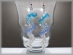 Boucles d'oreilles bleu clair perles de verre facettes et perles rocailles bijoux fantaisie 109
