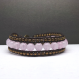 Bracelet quartz rose, bracelet tressé, bracelet cuir et perles, bijoux boho, bohème 271