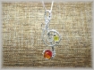 Collier clef de musique wire wrap perle de verre pendentif pièce unique bijoux fantaisie 682