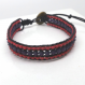 Bracelet cordon coton avec perles toupies et rocailles 94