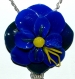 Collier sautoir fleur bleu