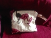 Pochette zipée flamand rose avec pampille 17x15cm  doublée