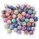 86 lot de 10 perles fleuris de plusieurs couleurs 