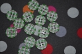 65 lot de 14 boutons sapin esprit de noël vert 