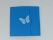 Faire- part ou carte papillon félicitation mariage, anniversaire ou fête en relief 3d kirigami couleur bleu turquoise
