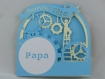 Carte bonne fête papa ou papy en relief 3d kirigami couleur bleu alizé