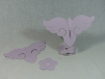 Marque-place aile d'ange et déco verre fleur couleur lilas (lot de 2x2)