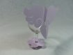 Marque-place aile d'ange et déco verre fleur couleur lilas (lot de 2x2)