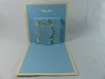 Carte de vœux noël en relief 3d kirigami 90° couleur ivoire/bleu alizé