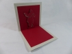Carte de vœux père noël en relief 3d kirigami couleur gris perle et rouge groseille