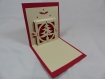Carte de vœux sapin de noël en relief 3d kirigami couleur rouge groseille et ivoire