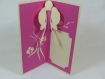 Carte, faire-part, remerciements, menu orchidée en relief 3d kirigami couleur rose fushia et ivoire