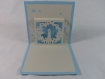 Carte de vœux bougie en relief 3d kirigami couleur bleu alizé et gris perle