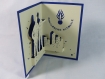 Carte gendarme pour anniversaire ou autre occasion en relief 3d kirigami couleur bleu royal et ivoire