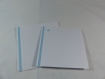 Carte de vœux ou faire-part ange à la trompette en relief 3d kirigami couleur blanc et bleu alizé