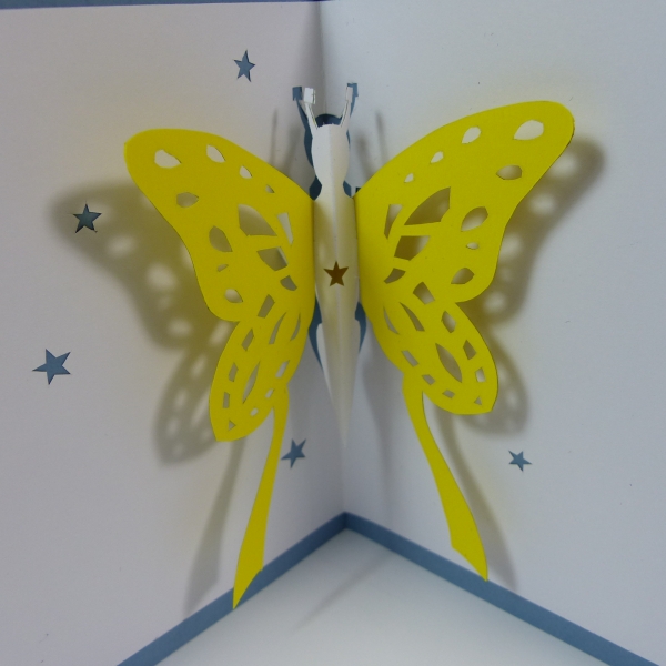 Carte papillon pour anniversaire ou autre occasion en relief 3d