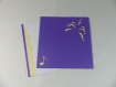Carte bal populaire en relief kirigami 3d couleur violine et chamois