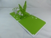 Carte brin de muguet pour le 1er mai en relief 3d kirigami couleur blanc et vert menthe
