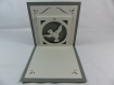 Carte colombe messagère en relief kirigami 3d couleur gris et gris perle