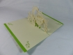 Carte jazz en relief kirigami 3d couleur vert menthe et ivoire