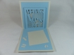 Carte typo meilleurs voeux en relief 3d kirigami couleur gris perle et bleu alizé
