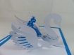 Carte la princesse et le cygne pour toutes occasions en relief 3d kirigami couleur bleu alizé