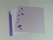 Carte chat et souris en relief kirigami 3d couleur lilas et violine
