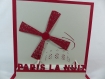 Carte paris la nuit en relief kirigami 3d couleur rouge groseille et gris perle
