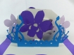 Carte orchidée en relief pop-up kirigami couleur violine et gris perle