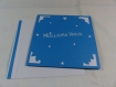 Carte de vœux noël en relief 3d kirigami couleur bleu turquoise et blanc